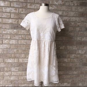 Old Navy Lace Overlay Lined Short Sleeve Dress S🌸